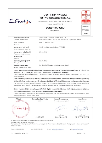 Yiğit Çelik Kapı Belgesi 1
