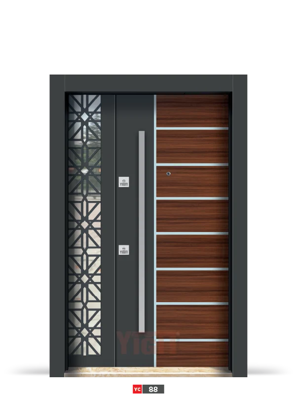 Kompozit Panel ve Dekoratif Izgaralı Kapı Modeli YC 88